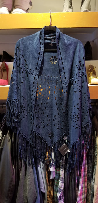 Navy Blue Laser Cut Throw