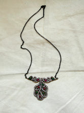 Load image into Gallery viewer, Dark Colorful Rhinestone Filigree Necklace