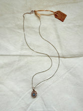 Load image into Gallery viewer, Silver Blue Rhinestone Floral Pendant Necklace