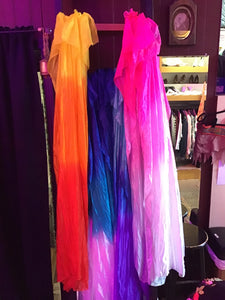 Large Colored 6 ft Silk Veil Fans