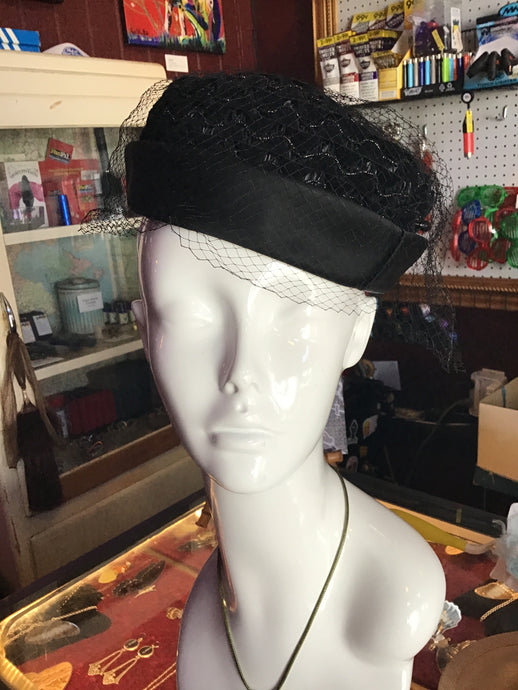 Black Pillbox Hat
