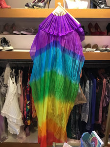 Large Colored 6 ft Silk Veil Fans
