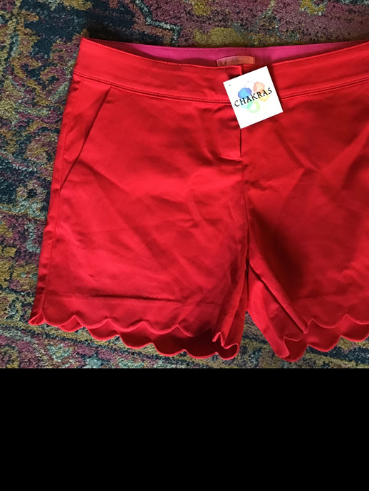 Red Scallop Shorts