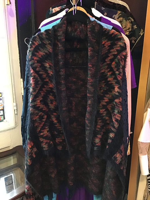 Fuzzy Native Open Sweater Vest
