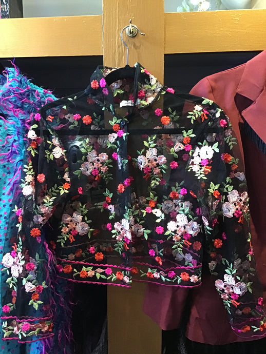 Ivy Collection Hand-Made Floral Embroidered Top