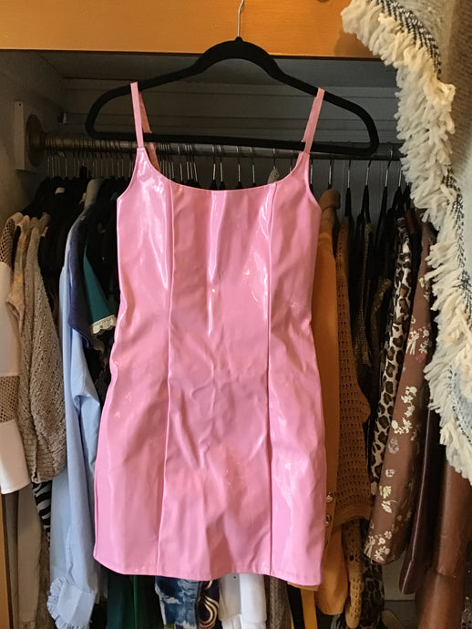 Pink Pleather Dress