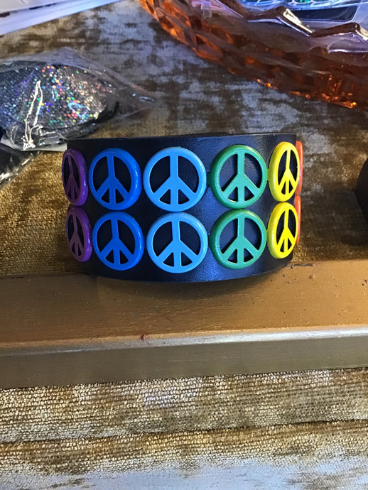 Rainbow Peace Sign Wrist Cuff