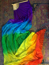 Load image into Gallery viewer, Large Colored 6 ft Silk Veil Fans