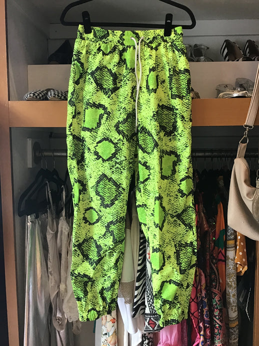 Neon snakeskin pants