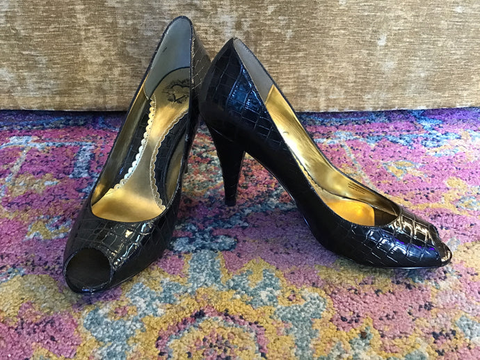 Black Snakeskin Heels