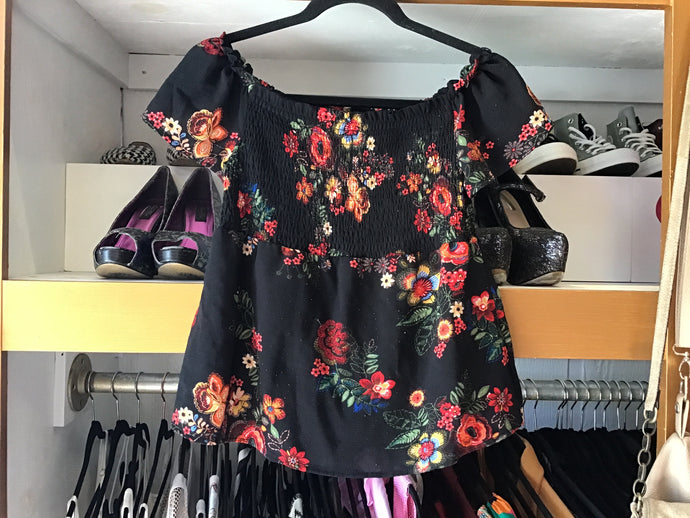 Black Floral Top