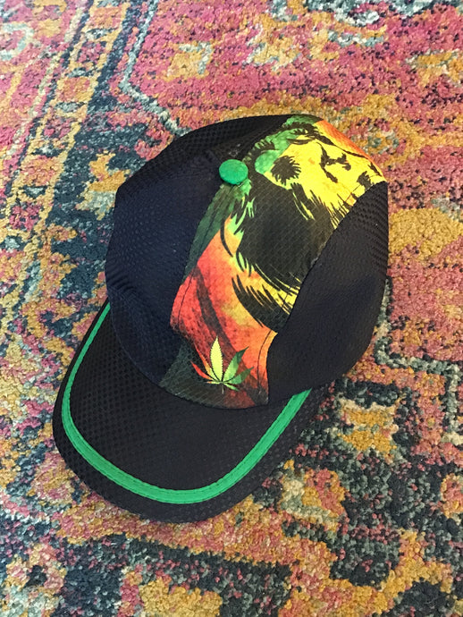 Navy Marijuana Leaf Ball Cap