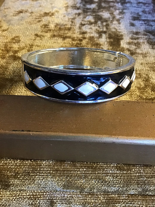 Silver/ Black and White Diamond bracelet