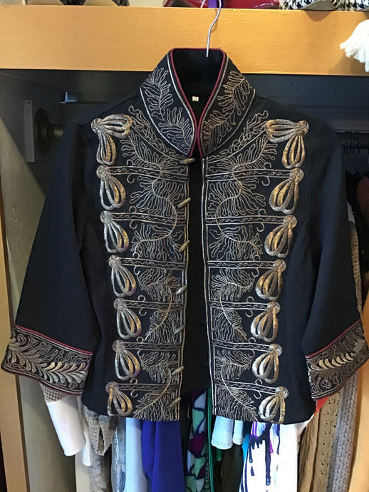 Vintage Black Jacket With Gold Embroidery