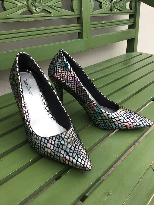 Iridescent Scale Heels