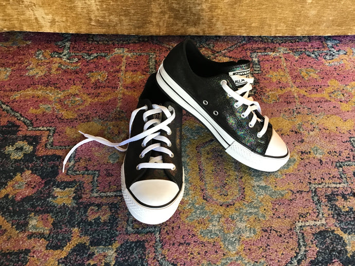 Black Oil Slick Converse Sneakers- 8W