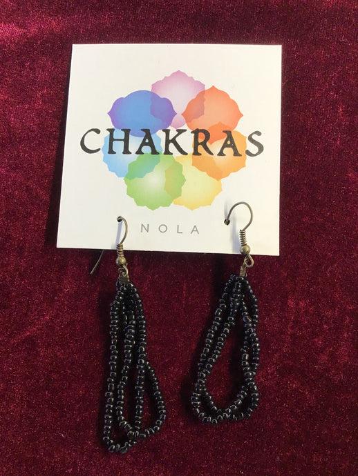 Black Beaded Earrings