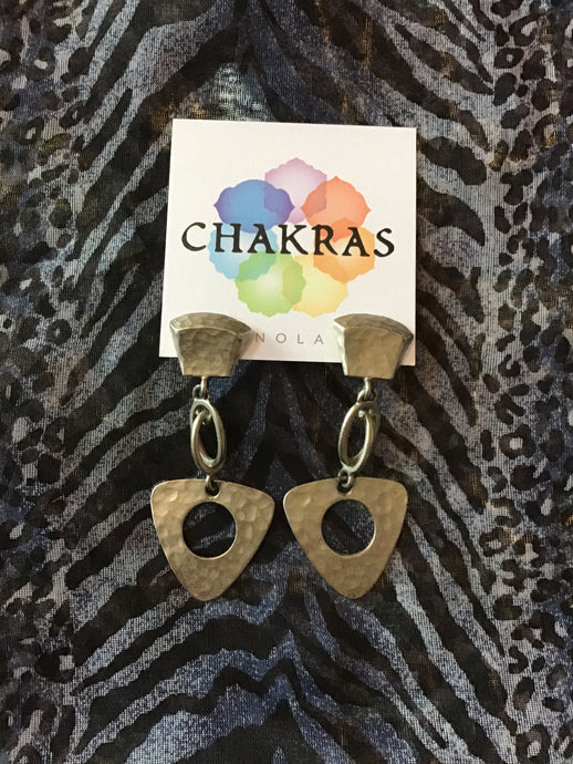 Hammered Silver Earrings