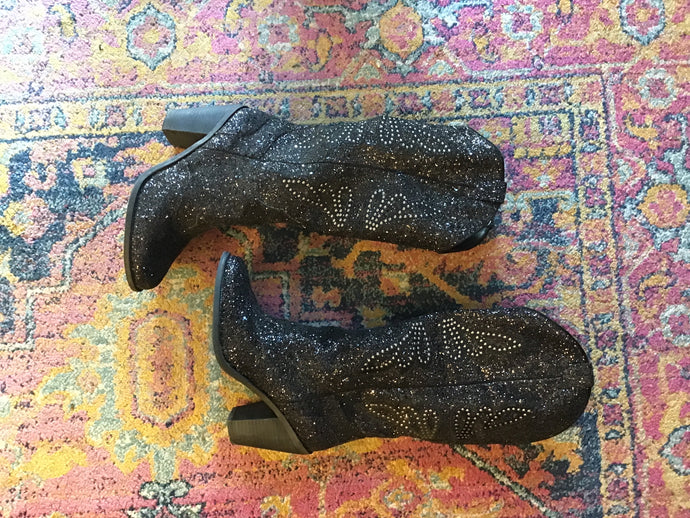 Black Sparkle Cowboy Boots