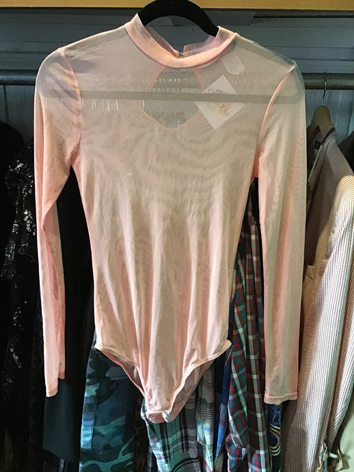 Peachy Pink Sheer Bodysuit