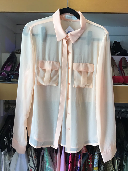Coral Sheer Buttonup