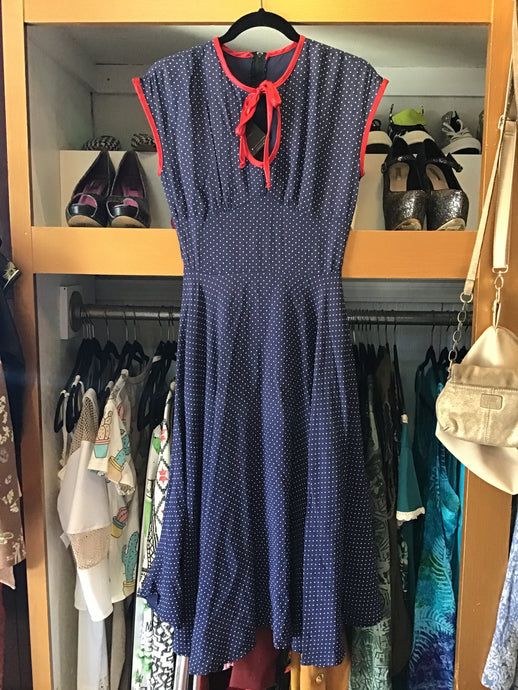 Navy Polka Dot Dress