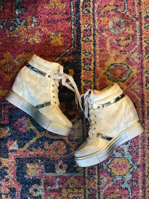 Silver Heeled Sneakers