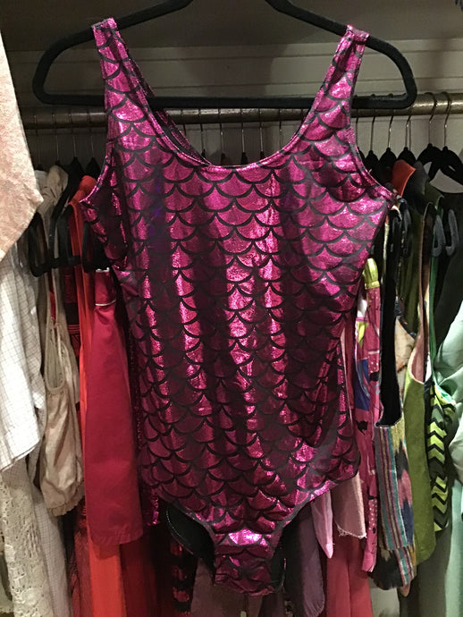 Pink/Black Fish Scale Bodysuit