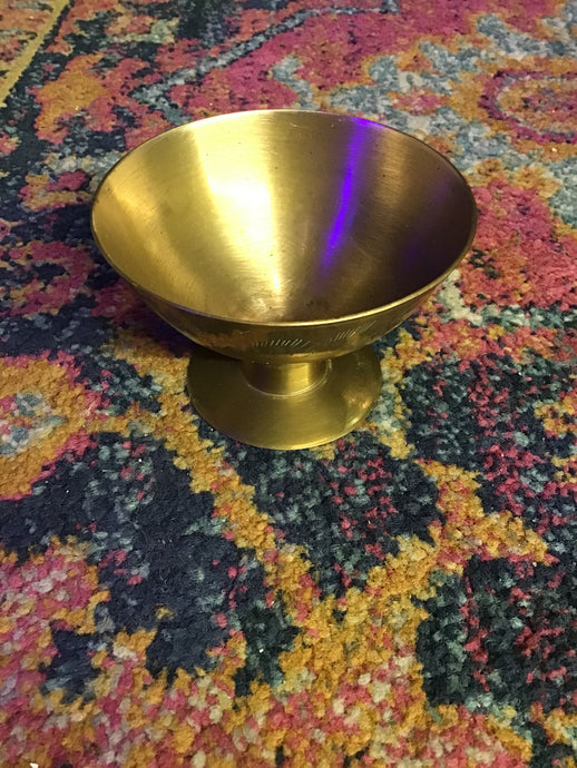 Vintage Etched Brass Dish