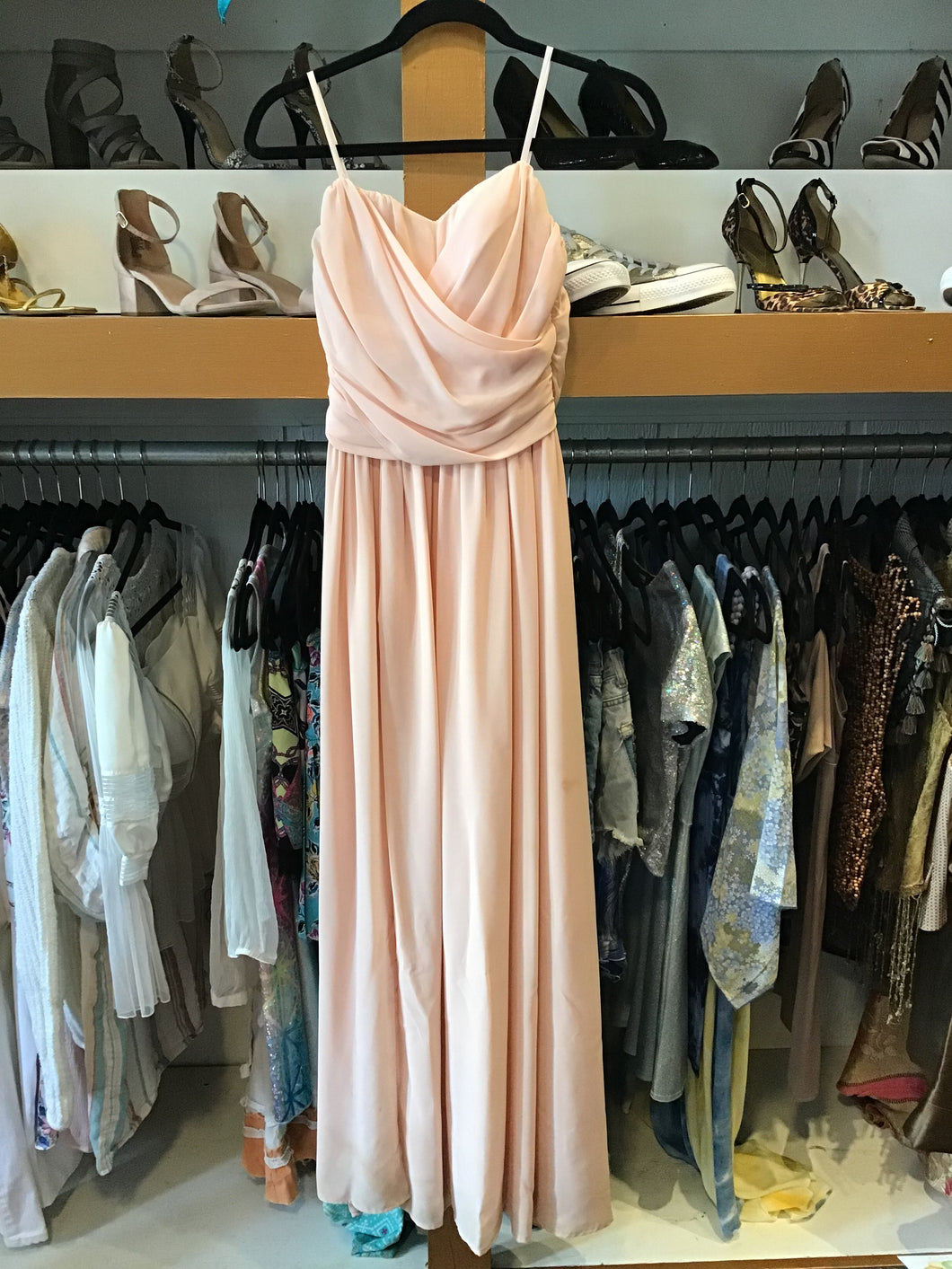 Long Blush Strapless Dress