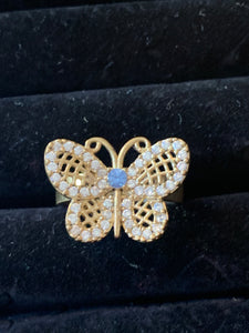 Diamond & Gold Butterfly Ring