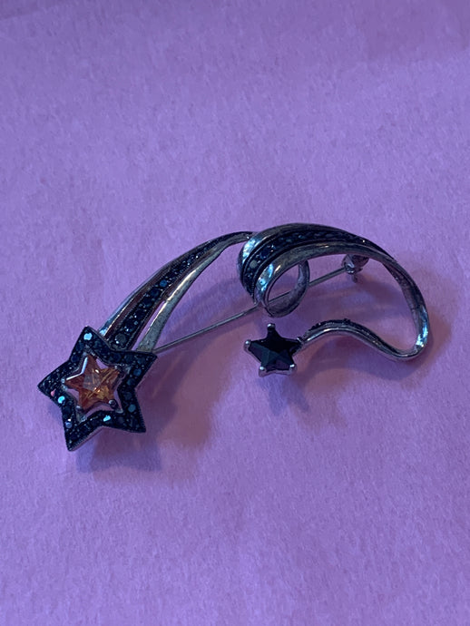 Crystal Shooting Star Brooch