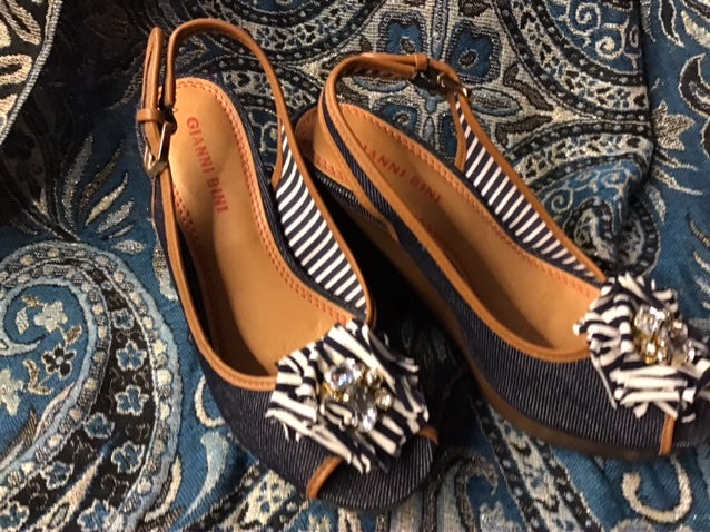 Denim & Stripe Wedge