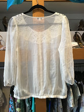 Load image into Gallery viewer, Sheer Long Sleeve Cream Top