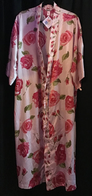 Pink/Floral Satin Robe