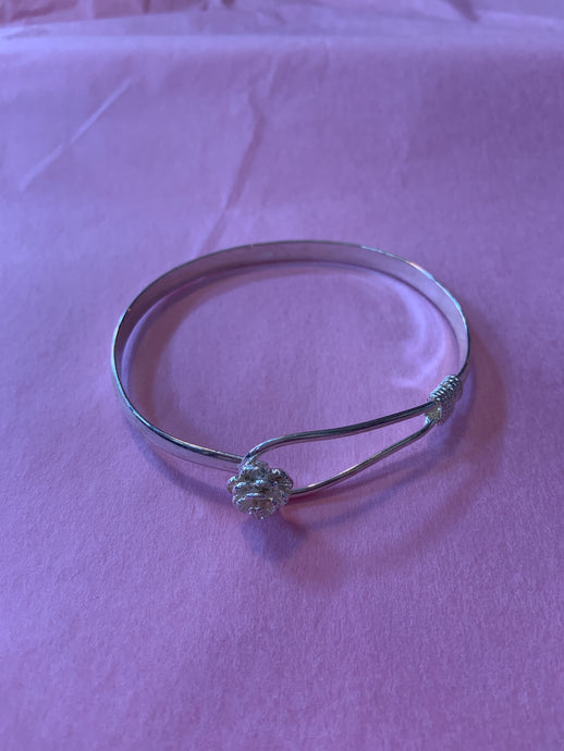 Sliver Rose with Hoop Bracelet