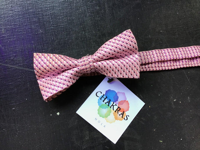Pink Checkered Bow Tie