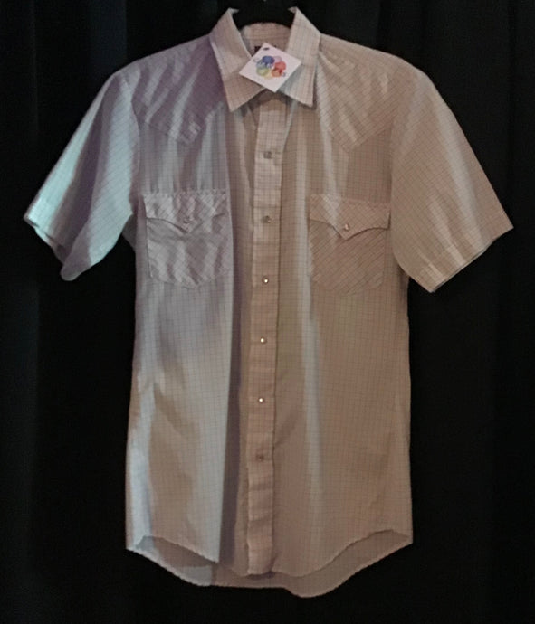 Plaid Pearl Button/Short Sleeve Shirt
