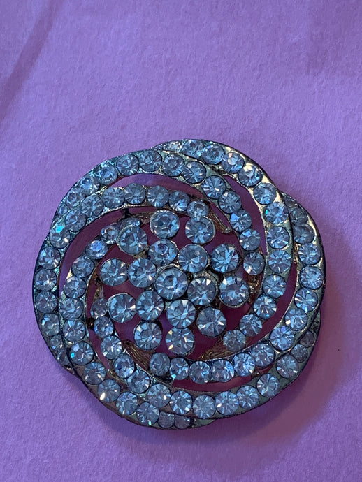 Crystal & Gold Spiral Pendant