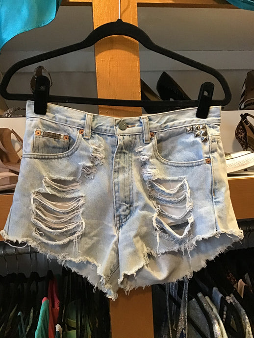 High Waisted Studded CK Shorts