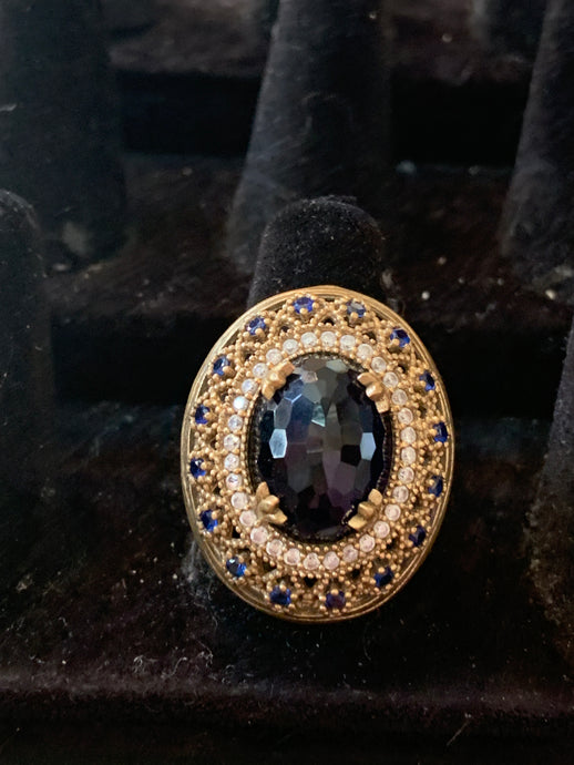 Opulent Blue Crystal Ring