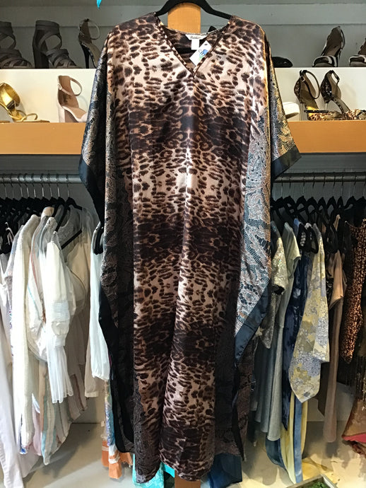 Long Leopard & Snake Print Caftan