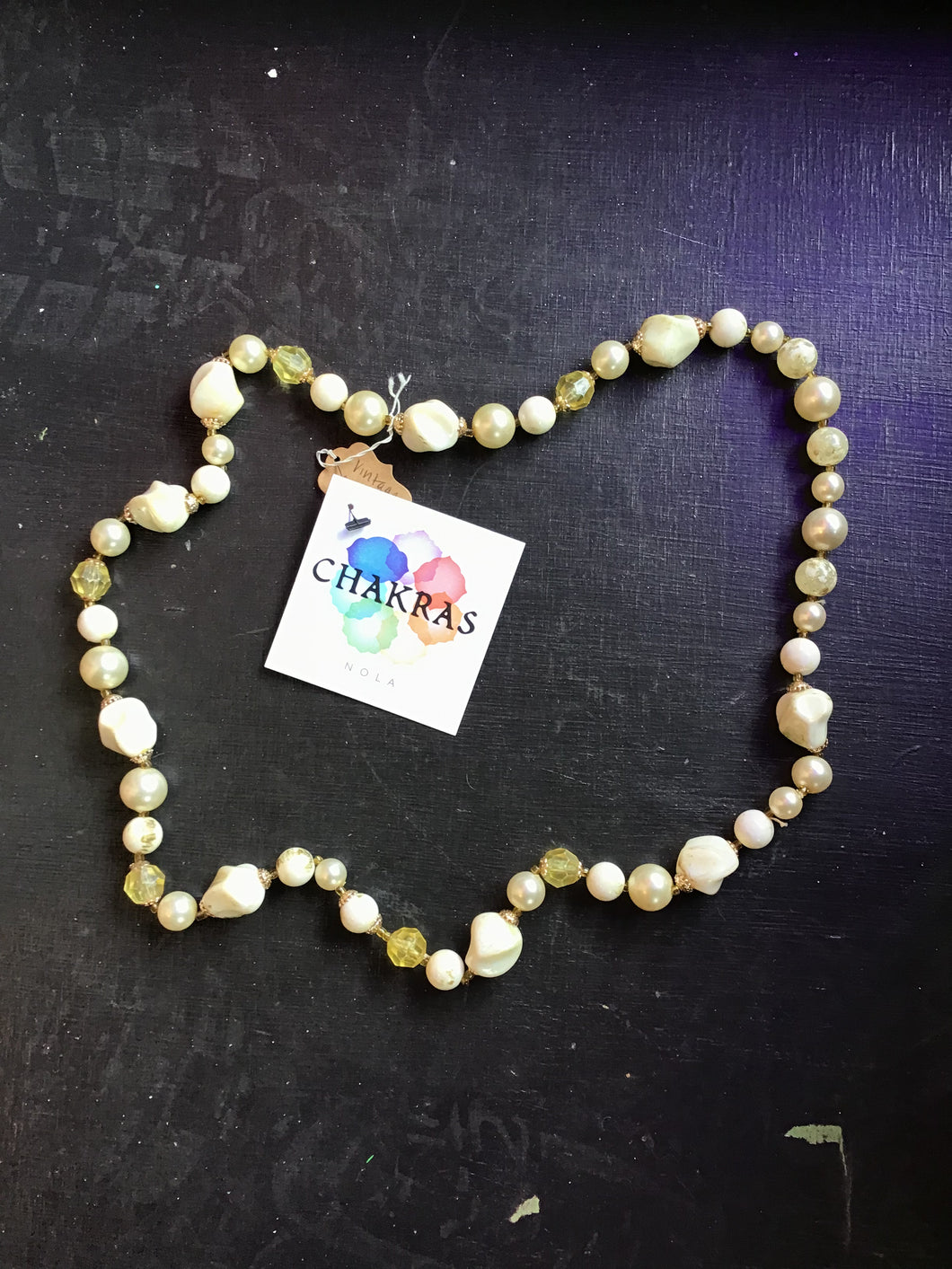 Vintage White & Cream Beaded Necklace