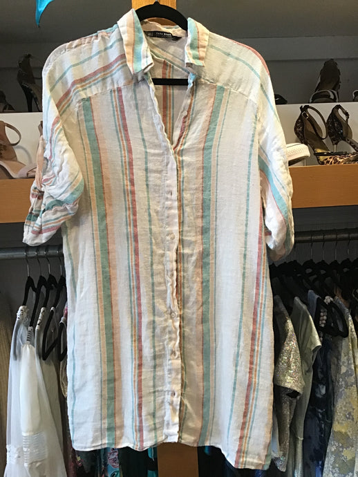 Pastel Stripes Button Up Dress