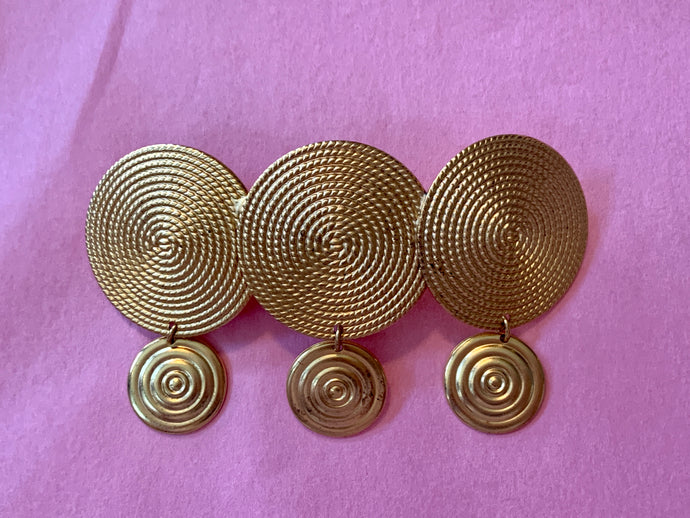 Gold Circles with Hanging Circles Hair Clip