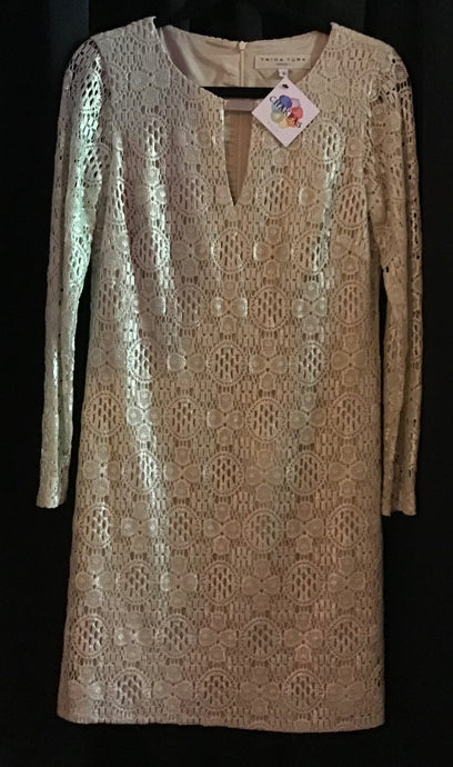 Gold/Cream Lace Dress