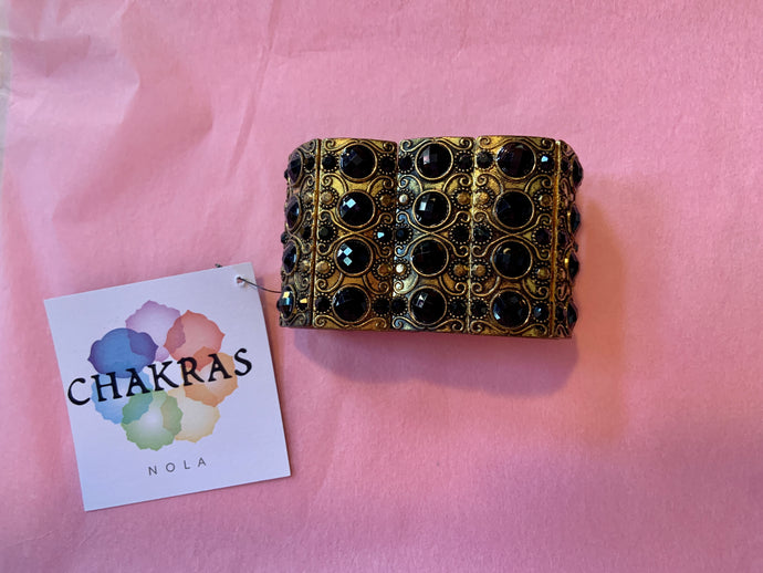 Gold & Black Crystal Bracelet