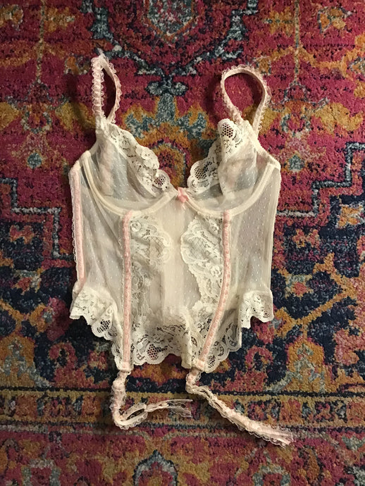 Cream Sheer Lace Corset
