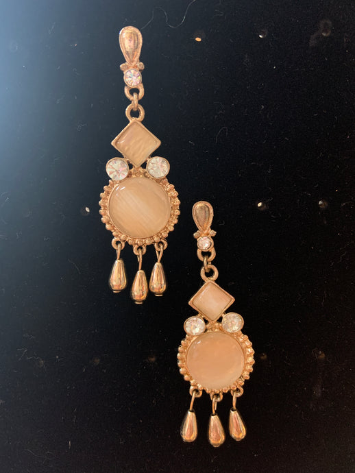 Champagne & Gold Chandelier Earrings