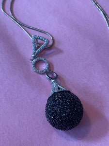 Black Crystal Ball Necklace